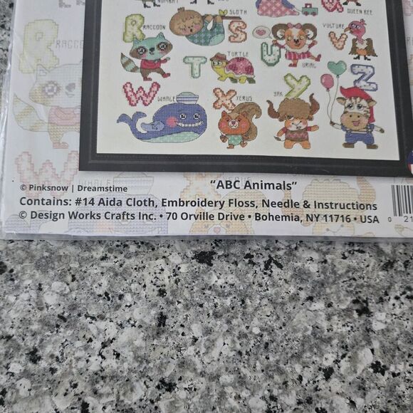 Design Works Counted Cross Stitch Kit ABC Cute Animals #2852 Alphabet Crafts - Picture 6 of 7
